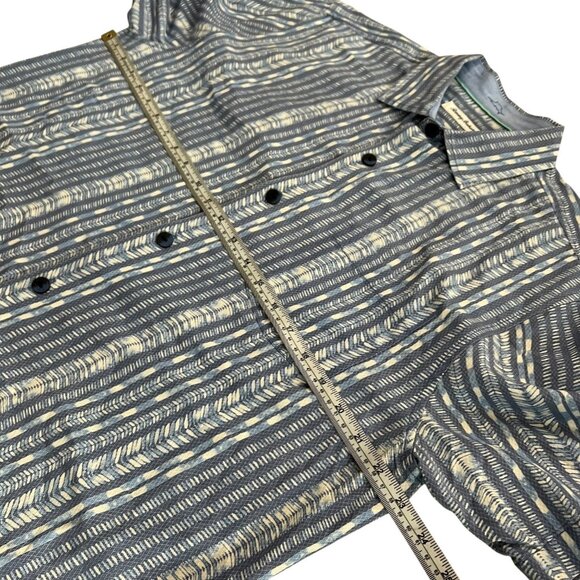 Tommy Bahama Mens Silk Short Sleeve Button Up Shirt Blue Medium Beach Resort - Picture 8 of 10